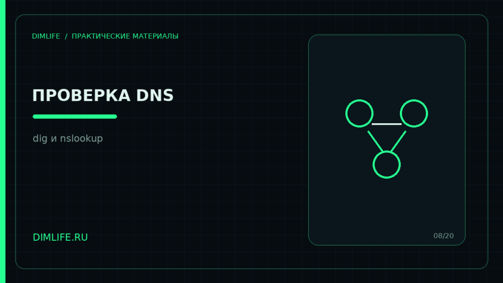 Проверка DNS-записей через dig и nslookup в Linux
